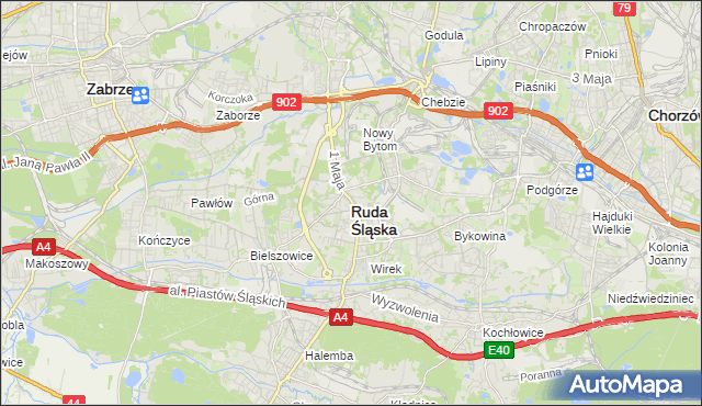 mapa Rudy Śląskiej, Ruda Śląska na mapie Targeo