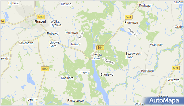 mapa Święta Lipka, Święta Lipka na mapie Targeo