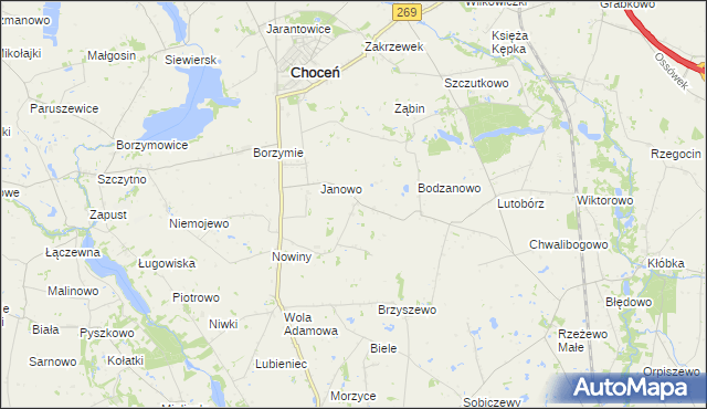 mapa Bodzanówek gmina Choceń, Bodzanówek gmina Choceń na mapie Targeo