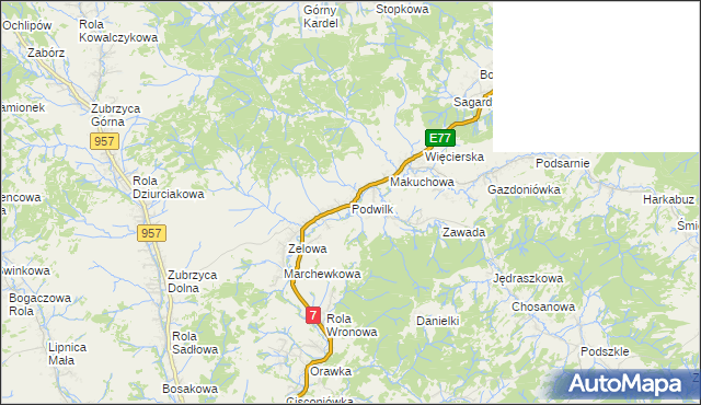mapa Podwilk, Podwilk na mapie Targeo