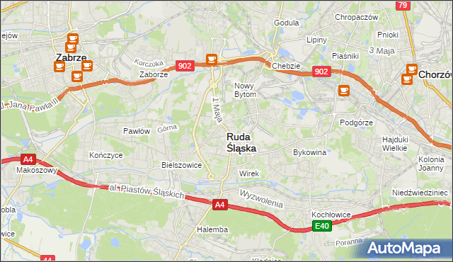 mapa Rudy Śląskiej, Ruda Śląska na mapie Targeo