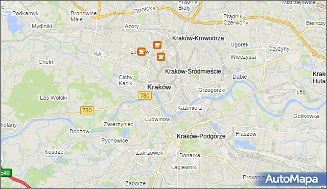 mapa Wawel, Wawel na mapie Targeo