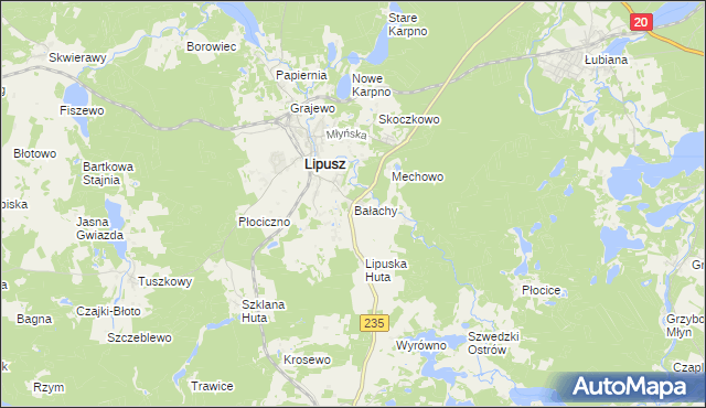 mapa Bałachy, Bałachy na mapie Targeo