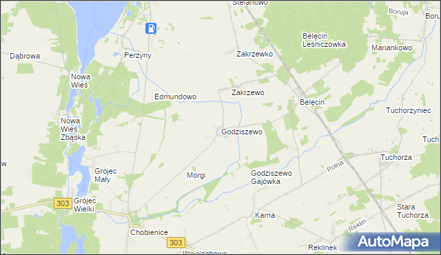 mapa Godziszewo gmina Siedlec, Godziszewo gmina Siedlec na mapie Targeo