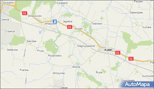mapa Magnuszewice, Magnuszewice na mapie Targeo
