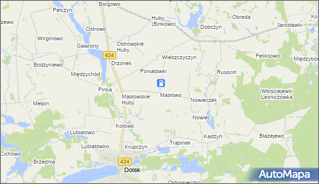 mapa Masłowo gmina Dolsk, Masłowo gmina Dolsk na mapie Targeo