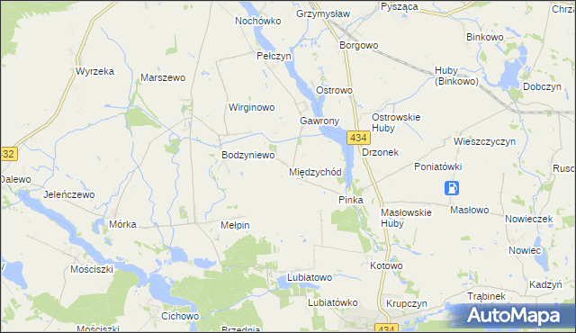 mapa Międzychód gmina Dolsk, Międzychód gmina Dolsk na mapie Targeo