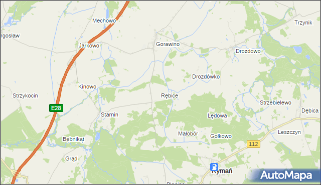 mapa Rębice, Rębice na mapie Targeo