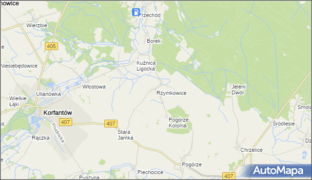 mapa Rzymkowice, Rzymkowice na mapie Targeo