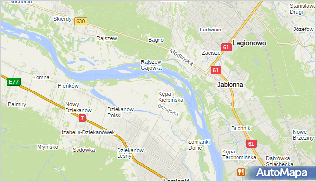 mapa Kępa Kiełpińska, Kępa Kiełpińska na mapie Targeo