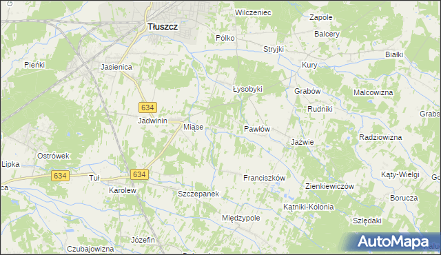 mapa Stasinów gmina Tłuszcz, Stasinów gmina Tłuszcz na mapie Targeo