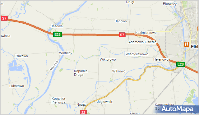 mapa Wiktorowo gmina Gronowo Elbląskie, Wiktorowo gmina Gronowo Elbląskie na mapie Targeo