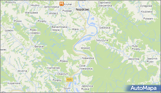 mapa Wołodź, Wołodź na mapie Targeo