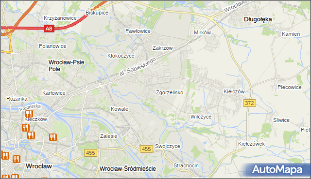 mapa Zgorzelisko, Zgorzelisko na mapie Targeo