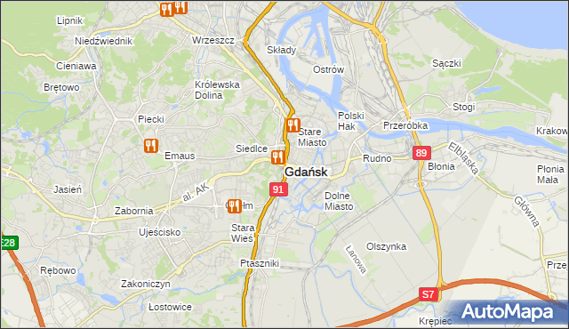 mapa Gdańska, Gdańsk na mapie Targeo