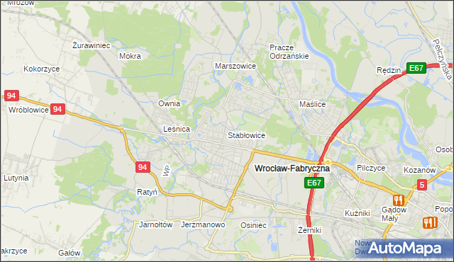 mapa Stabłowice, Stabłowice na mapie Targeo