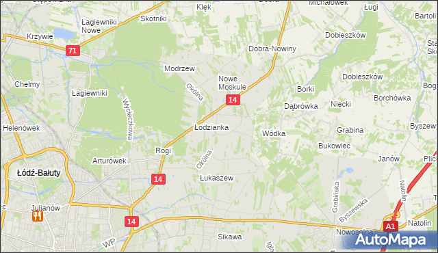 mapa Wilanów gmina Łódź, Wilanów gmina Łódź na mapie Targeo