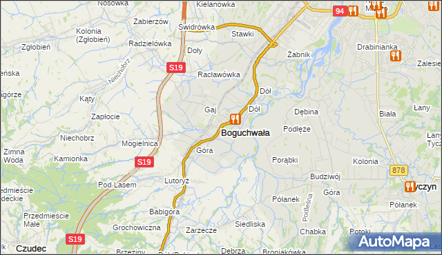 mapa Boguchwała powiat rzeszowski, Boguchwała powiat rzeszowski na mapie Targeo