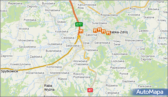 mapa Chabówka, Chabówka na mapie Targeo