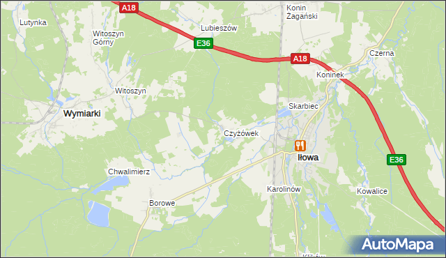 mapa Czyżówek, Czyżówek na mapie Targeo