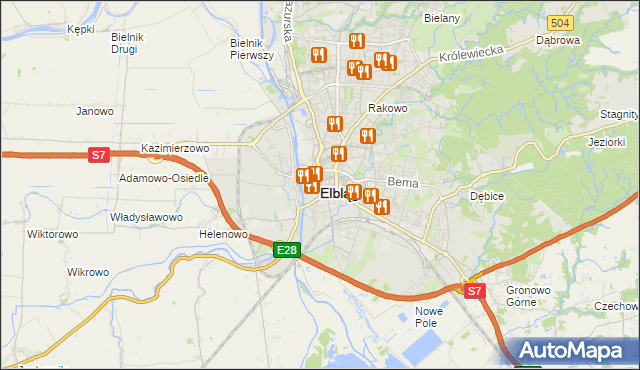 mapa Elbląga, Elbląg na mapie Targeo