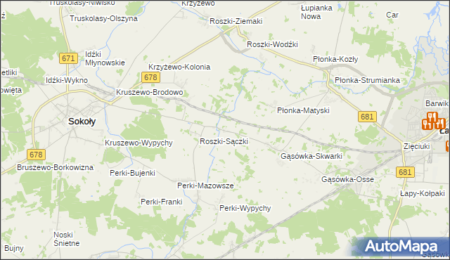 mapa Gąsówka-Somachy, Gąsówka-Somachy na mapie Targeo