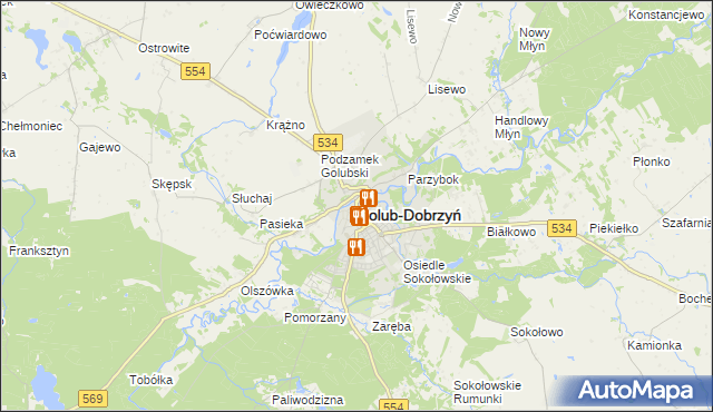 mapa Golub-Dobrzyń, Golub-Dobrzyń na mapie Targeo