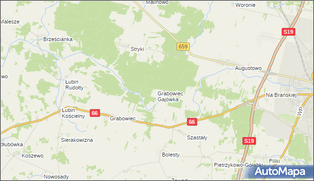 mapa Grabowiec Gajówka, Grabowiec Gajówka na mapie Targeo