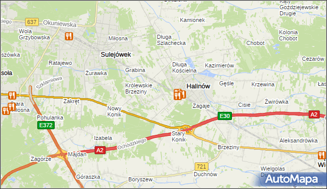 mapa Hipolitów gmina Halinów, Hipolitów gmina Halinów na mapie Targeo