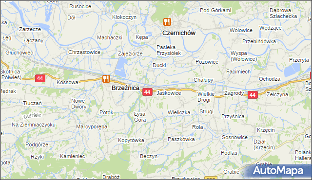 mapa Jaśkowice gmina Skawina, Jaśkowice gmina Skawina na mapie Targeo