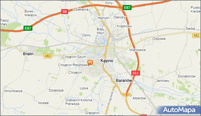 mapa Kępno, Kępno na mapie Targeo