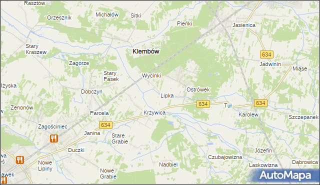 mapa Lipka gmina Klembów, Lipka gmina Klembów na mapie Targeo