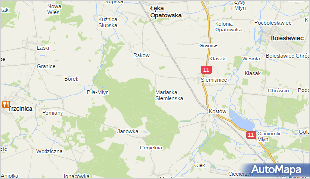 mapa Marianka Siemieńska, Marianka Siemieńska na mapie Targeo