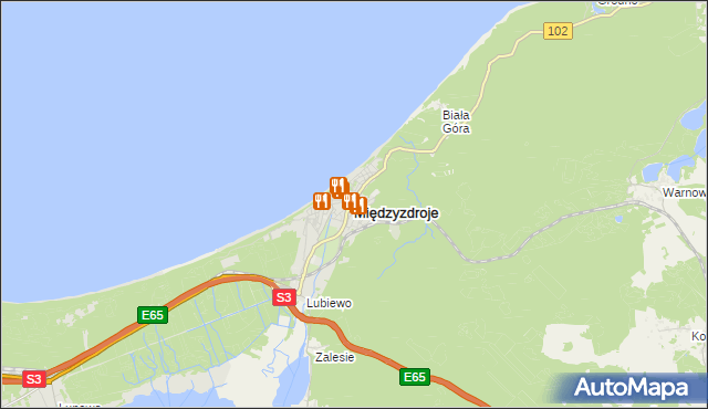 mapa Międzyzdroje, Międzyzdroje na mapie Targeo