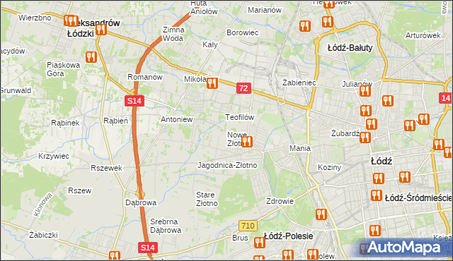 mapa Nowe Złotno, Nowe Złotno na mapie Targeo