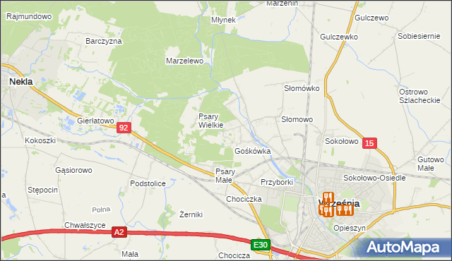 mapa Nowy Folwark gmina Września, Nowy Folwark gmina Września na mapie Targeo