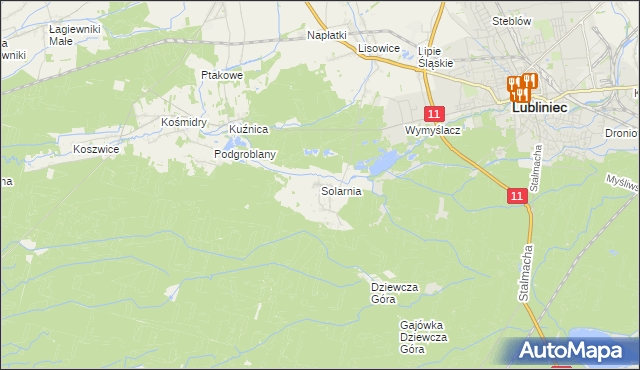 mapa Solarnia gmina Pawonków, Solarnia gmina Pawonków na mapie Targeo