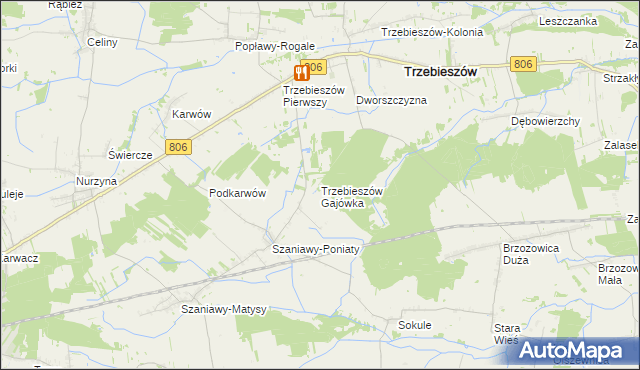 mapa Trzebieszów Gajówka, Trzebieszów Gajówka na mapie Targeo