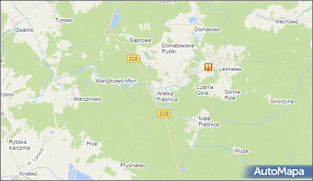 mapa Wielka Piaśnica, Wielka Piaśnica na mapie Targeo