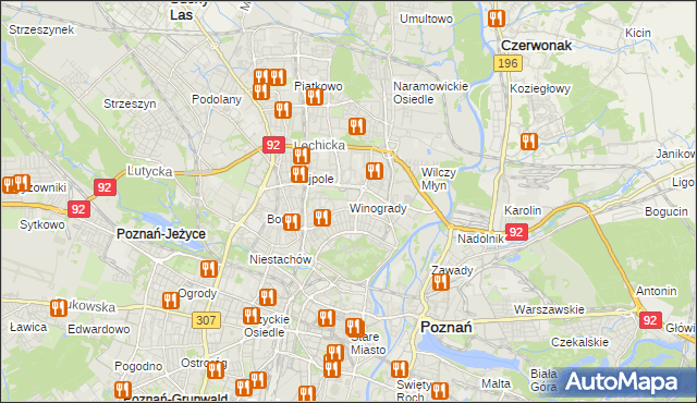 mapa Winogrady, Winogrady na mapie Targeo