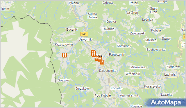 mapa Wisła, Wisła na mapie Targeo