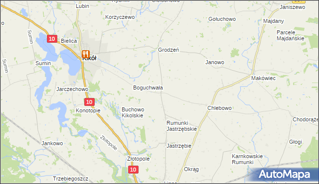 mapa Wolęcin gmina Kikół, Wolęcin gmina Kikół na mapie Targeo
