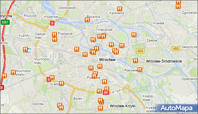 mapa Wrocławia, Wrocław na mapie Targeo