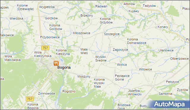 mapa Wysoki Średnie, Wysoki Średnie na mapie Targeo