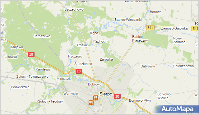 mapa Żarówka gmina Sierpc, Żarówka gmina Sierpc na mapie Targeo