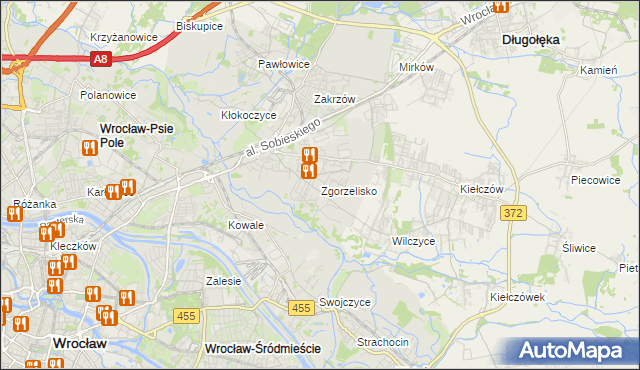 mapa Zgorzelisko, Zgorzelisko na mapie Targeo