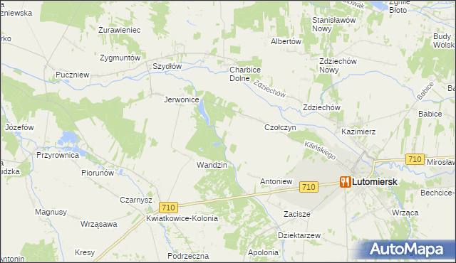 mapa Zofiówka gmina Lutomiersk, Zofiówka gmina Lutomiersk na mapie Targeo