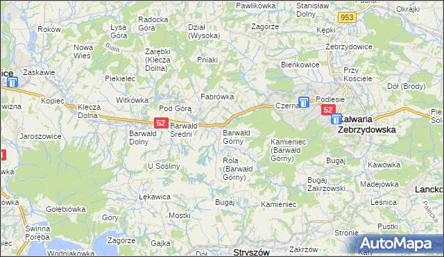 mapa Barwałd Górny, Barwałd Górny na mapie Targeo