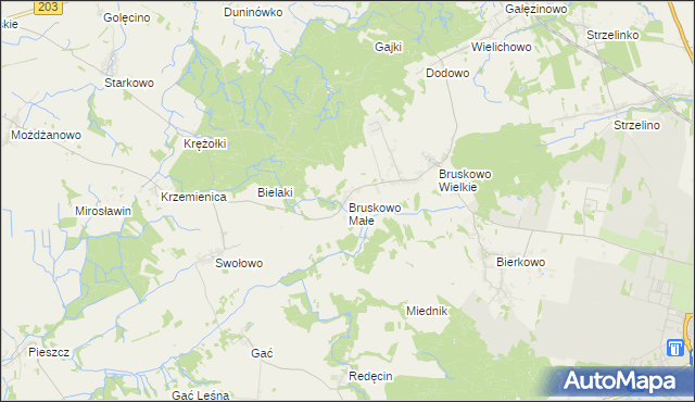 mapa Bruskowo Małe, Bruskowo Małe na mapie Targeo