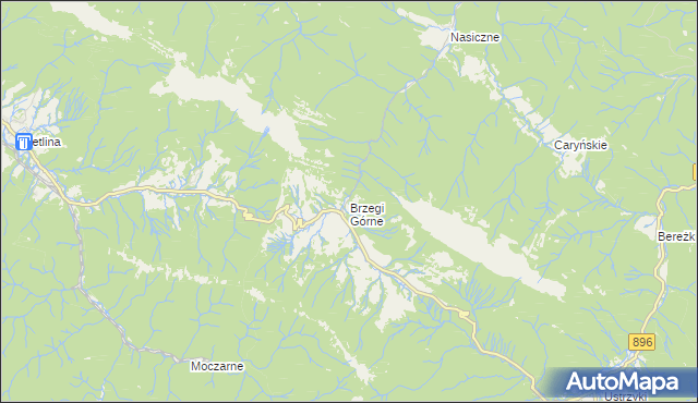 mapa Brzegi Górne, Brzegi Górne na mapie Targeo